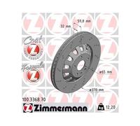 2x Disque de frein ZIMMERMANN 100.3368.70 convient pour VAG