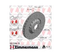 2x Disque de frein ZIMMERMANN 100.3386.70 convient pour VAG