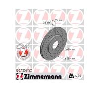 2x Disque de frein ZIMMERMANN 150.1258.52 convient pour BMW