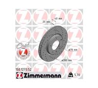 2x Disque de frein ZIMMERMANN 150.1273.52 convient pour BMW