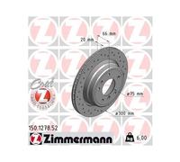 2x Disque de frein ZIMMERMANN 150.1278.52 convient pour BMW