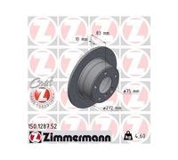 ZIMMERMANN Disque de frein plein 150.1287.52 pour BMW Z3 Roadster / Coupé 2x