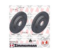 2x Disque de frein ZIMMERMANN 150.1295.53 convient pour BMW