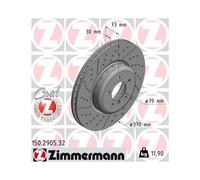 2x Disque de frein ZIMMERMANN 150.2905.32 convient pour BMW