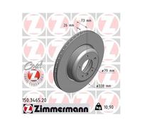 2x Disque de frein ZIMMERMANN 150.3465.20 convient pour BMW