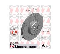 2x Disque de frein ZIMMERMANN 150.3481.52 convient pour BMW