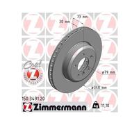 2x Disque de frein ZIMMERMANN 150.3491.20 convient pour BMW