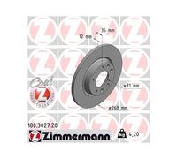 2x Disque de frein ZIMMERMANN 180.3027.20 convient pour OPEL TOYOTA