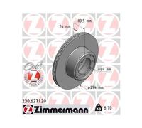 2x Disque de frein ZIMMERMANN 230.6271.20 convient pour IVECO