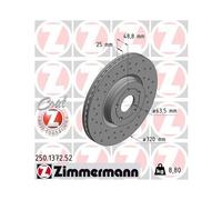 ZIMMERMANN 250.1372.52 Disque de frein