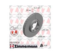 2x Disque de frein ZIMMERMANN 250.1379.20 convient pour FORD