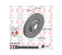 Zimmermann Disque de frein ventilé 250.1383.20 de l'intérieur pour Ford S-MAX 2x