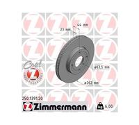 ZIMMERMANN Disque de frein 250.1391.20 pour Ford – 2x