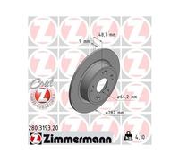 2x Disque de frein ZIMMERMANN 280.3193.20 convient pour HONDA
