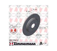 2x Disque de frein ZIMMERMANN 280.3196.52 convient pour HONDA