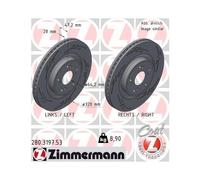 2x Disque de frein ZIMMERMANN 280.3197.53 convient pour HONDA