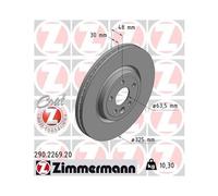 2x Disque de frein ZIMMERMANN 290.2269.20 convient pour JAGUAR LAND ROVER