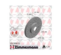2x Disque de frein ZIMMERMANN 370.3080.52 convient pour MAZDA