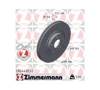 2x Disque de frein ventilé de l'extérieur 370.4405.52 ZIMMERMANN pour MAZDA CX-5