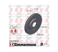 2x Disque de frein ZIMMERMANN 440.3106.52 convient pour OPEL CITROËN/PEUGEOT
