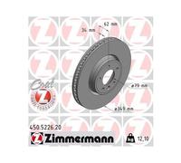 2x Disque de frein ZIMMERMANN 450.5226.20 convient pour LAND ROVER