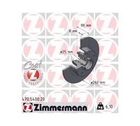 2x Disque de frein ZIMMERMANN 470.5400.20 convient pour RENAULT