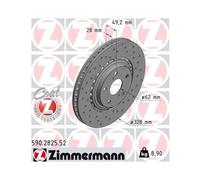 2x Disque de frein ZIMMERMANN 590.2825.52 convient pour TOYOTA LEXUS