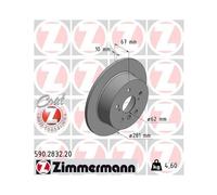 2x Disque de frein plein 590.2832.20 ZIMMERMANN pour LEXUS ES
