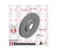 2x Disque de frein ZIMMERMANN 600.3249.52 convient pour VAG