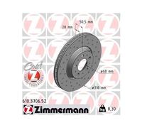 2x Disque de frein ZIMMERMANN 610.3706.52 convient pour VOLVO VOLVO ASIA