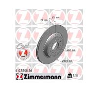 2x Disque de frein ZIMMERMANN 610.3708.20 convient pour VOLVO VOLVO ASIA