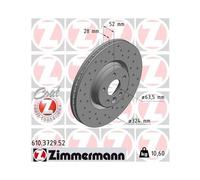 2x Disque de frein ZIMMERMANN 610.3729.52 convient pour VOLVO