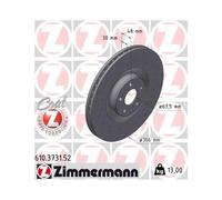2x Disque de frein ZIMMERMANN 610.3731.52 convient pour VOLVO VOLVO ASIA