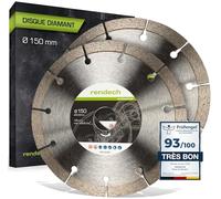 2x Disque diamant 150 mm pour Pierre, Béton, brique etc. - Disques à tronçonner diamantés pour un usage professionnel continu | rendech® Qualité