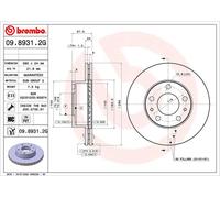 2x Disques + plaquettes ventilé de l'intérieur KT 10 001 BREMBO