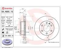 2x Disques + plaquettes ventilé de l'intérieur KT 10 052 BREMBO