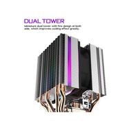 2X Dissipateur Thermique de Tour de Refroidissement de Caloduc 6 de Refroidisseur D'Air de Cpu avec Des Ventilateurs Menés Par Arc-En-Ciel de 90mm