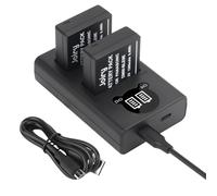2X DMW-BLE9 DMW-BLG10 USB Double Batterie et Chargeur pour Panasonic Lumix DC-GX9 DMC-GF6 GF5 GX7 LX100 GF3 GX80 GX85 ZS60 TZ80 TZ95 ZS100 TZ100 DC-G100 TZ90 ZS70