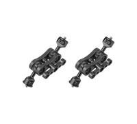 2X Double 1/4 Adaptateur de Tête de Boule Bras Magique Pince de Crabe 3/8 Montage Moniteur de Champ de Lumière Support de Support de Caméra - Noir