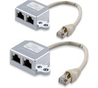 2X Doubleur Câble Réseau - Répartiteur Cat. 5E Rj45 Fiche Alimentation 2X Rj45 Réseau Lan - Distributeur Adaptateur T Vers 2X Ethernet[Z1070]