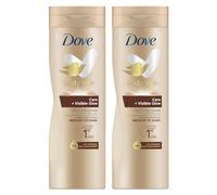 2x Dove Été Brillant Progressif Soi Fauve Corps Lotion Moyen à Foncé - 400ml