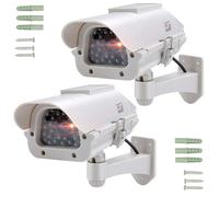 2x Dummy Premium Solaire Vérification Caméra Attrappe Extérieur Clignotant LED