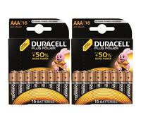 2X DURACELL Pile Plus Power Alkaline AAA LR03/MN2400 Micro 1,5V 16-Paquet