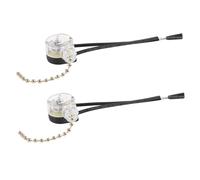 2X Eclairage Plafonnier Ventilateur Commutateur Avec Chaine de Traction 3A 250VAC 6A 125VAC