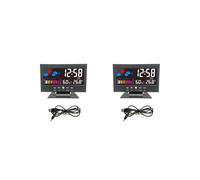 2X Écran Couleur LCD Réveil Numérique Snooze Station de Prévision Météo Température Humidité Heure Affichage de la Date Horloge Accueil