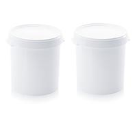 2x Eimer 30l mit Deckel * Hobbock ohne Bügel * lebensmittelecht * 30 Liter * weiß * Kunststoffeimer, 2er Set