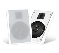 2x Enceintes Haut-Parleurs Home Cinema Installation Mur Passive 50W Blanc Set