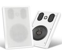 2x Enceintes Haut-Parleurs Home Cinema Installation Mur Passive 60W Blanc Set