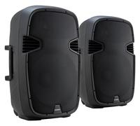 2x Enceintes Subwoofer Actif PA Haut-Parleur 15'' Speaker Bluetooth 2 Voies 800W