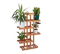2x Étagère à fleurs en kit Support à plantes Multi-niveaux 5 niveaux bois
